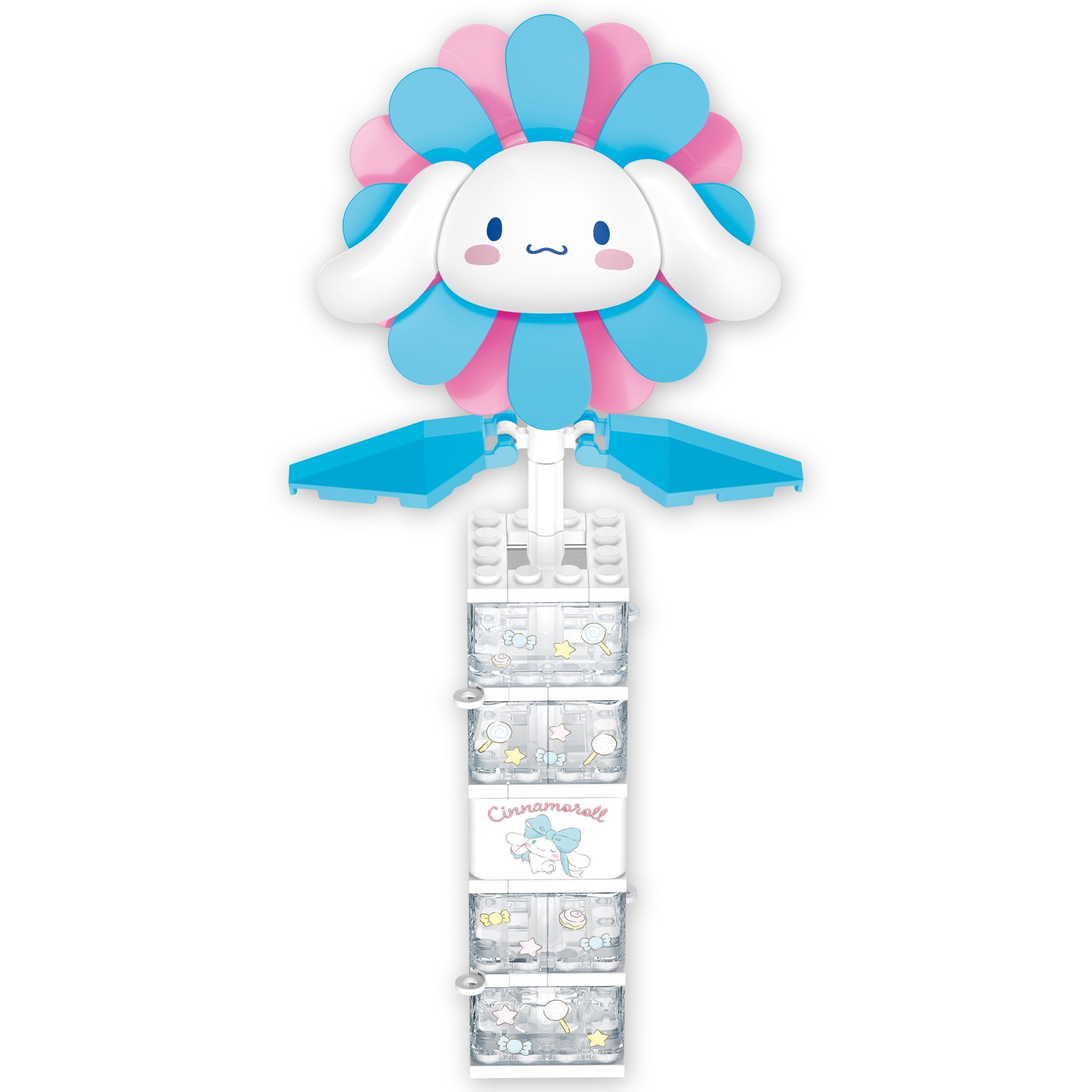 Brickcraft Cinnamoroll Flower & Vase (122 plastic pcs) – Sanrio Building Kit, Floral Décor & Modular Bouquet for Cute Home Display for Him or Her