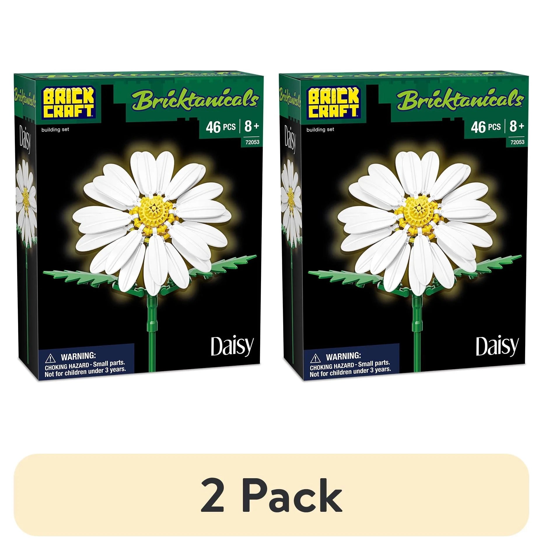 Brickcraft Bricktanicals Daisy Brick Building Decoration Set (97-Piece Set), Artificial Flower Craft Kit, Gift for Him and Her
