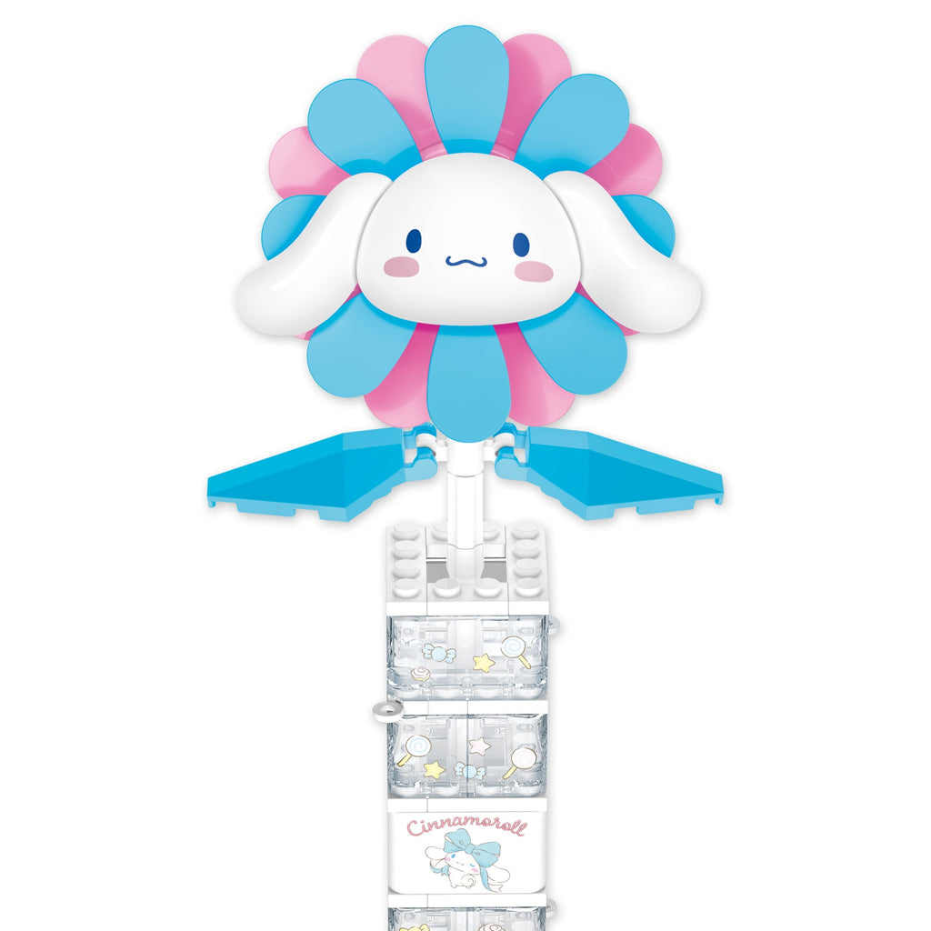 Brickcraft Cinnamoroll Flower & Vase (122 plastic pcs) – Sanrio Building Kit, Floral Décor & Modular Bouquet for Cute Home Display for Him or Her