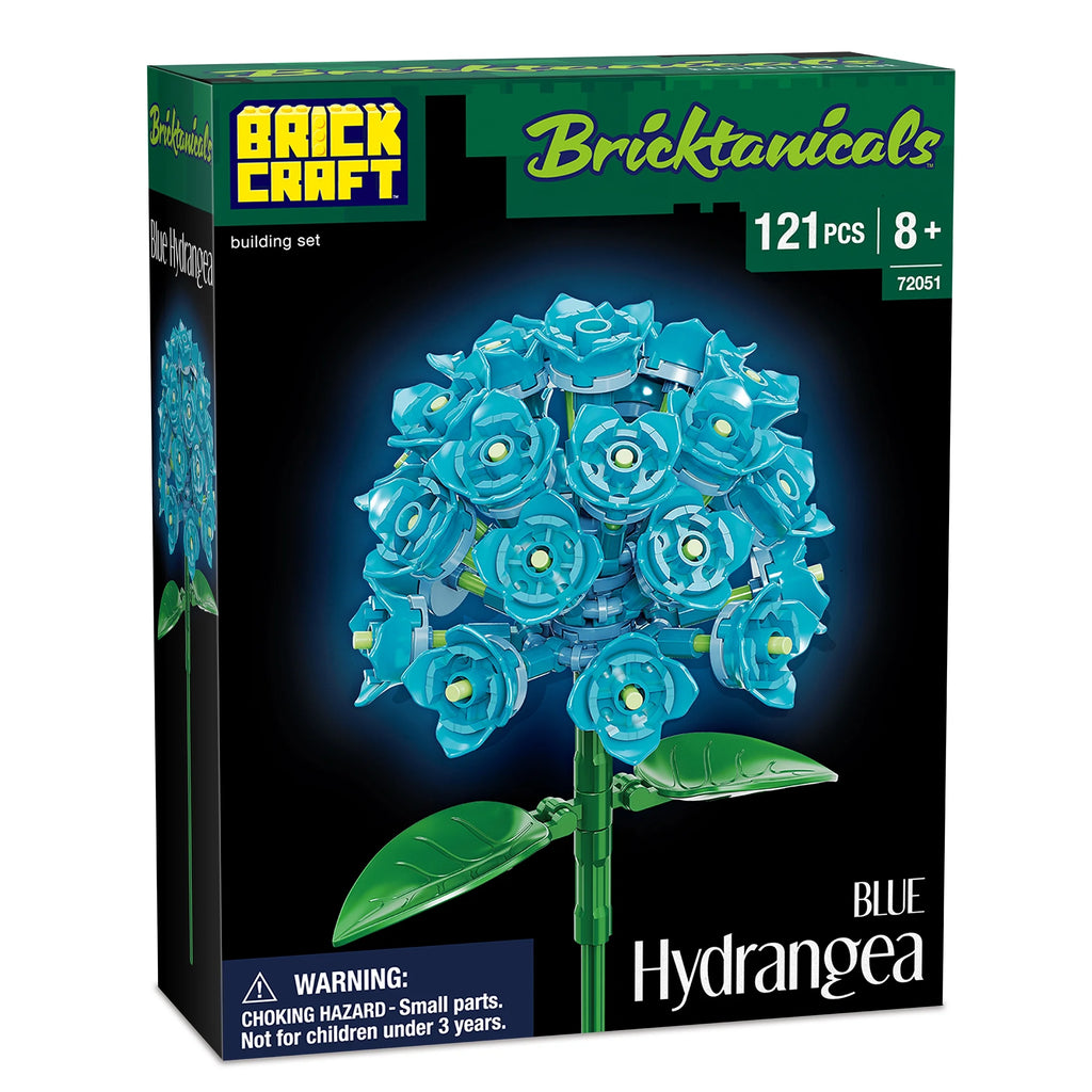 Brickcraft Bricktanicals Hydrangea Building Kit (121- Plastic Piece Set), Artificial Flower Craft, Gift for Him and Her