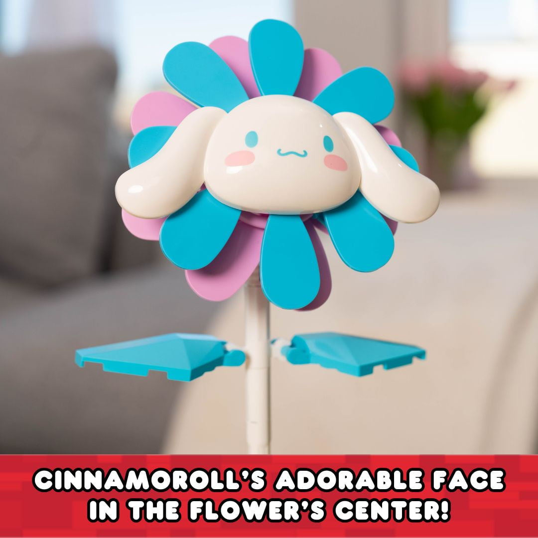 Brickcraft Cinnamoroll Flower & Vase (122 plastic pcs) – Sanrio Building Kit, Floral Décor & Modular Bouquet for Cute Home Display for Him or Her