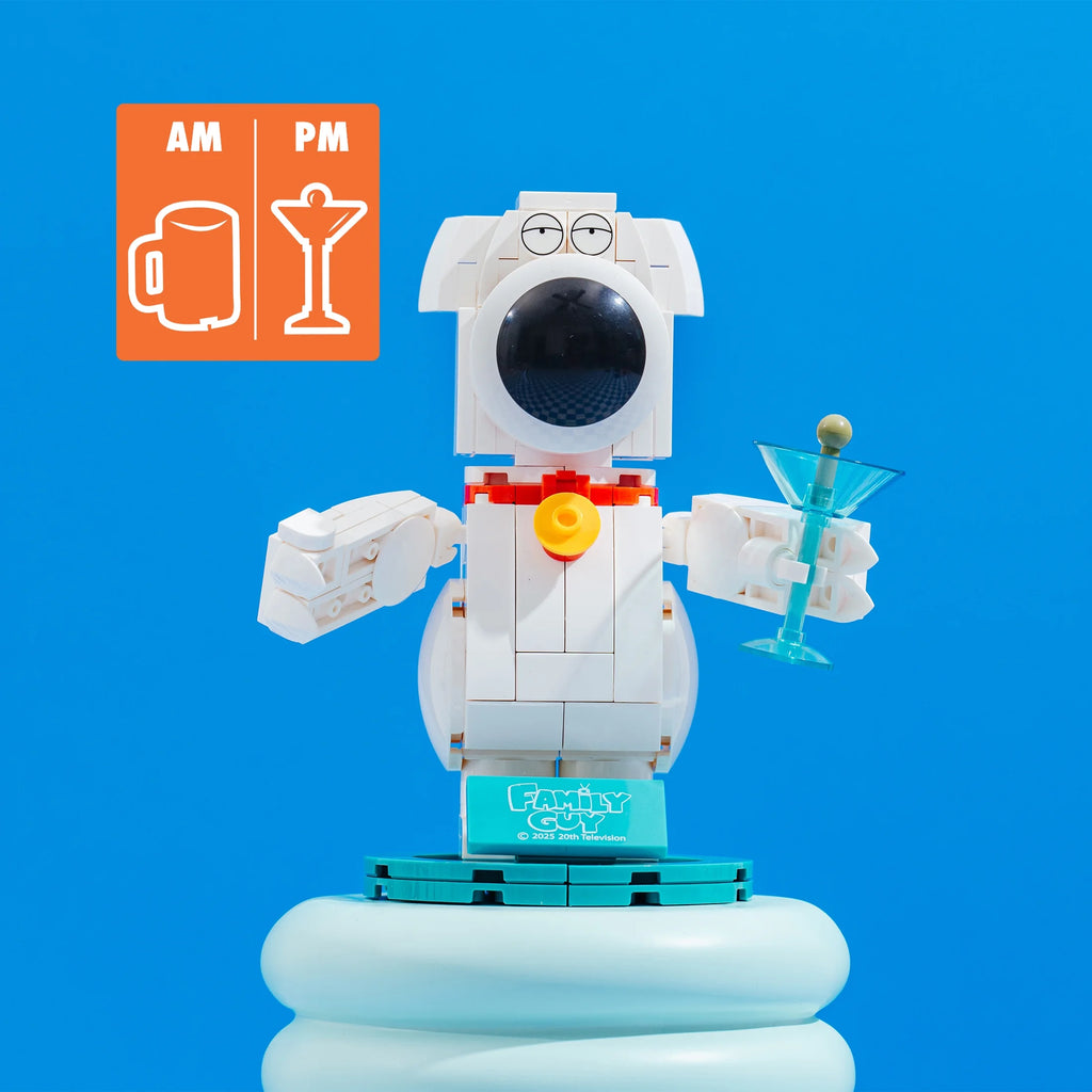 Brickcraft Family Guy Brian Griffin Building Kit (158-Piece Set), Buildable Figure with Mug & Cocktail Glass, TV Collectible Gift for Fans Ages 14+
