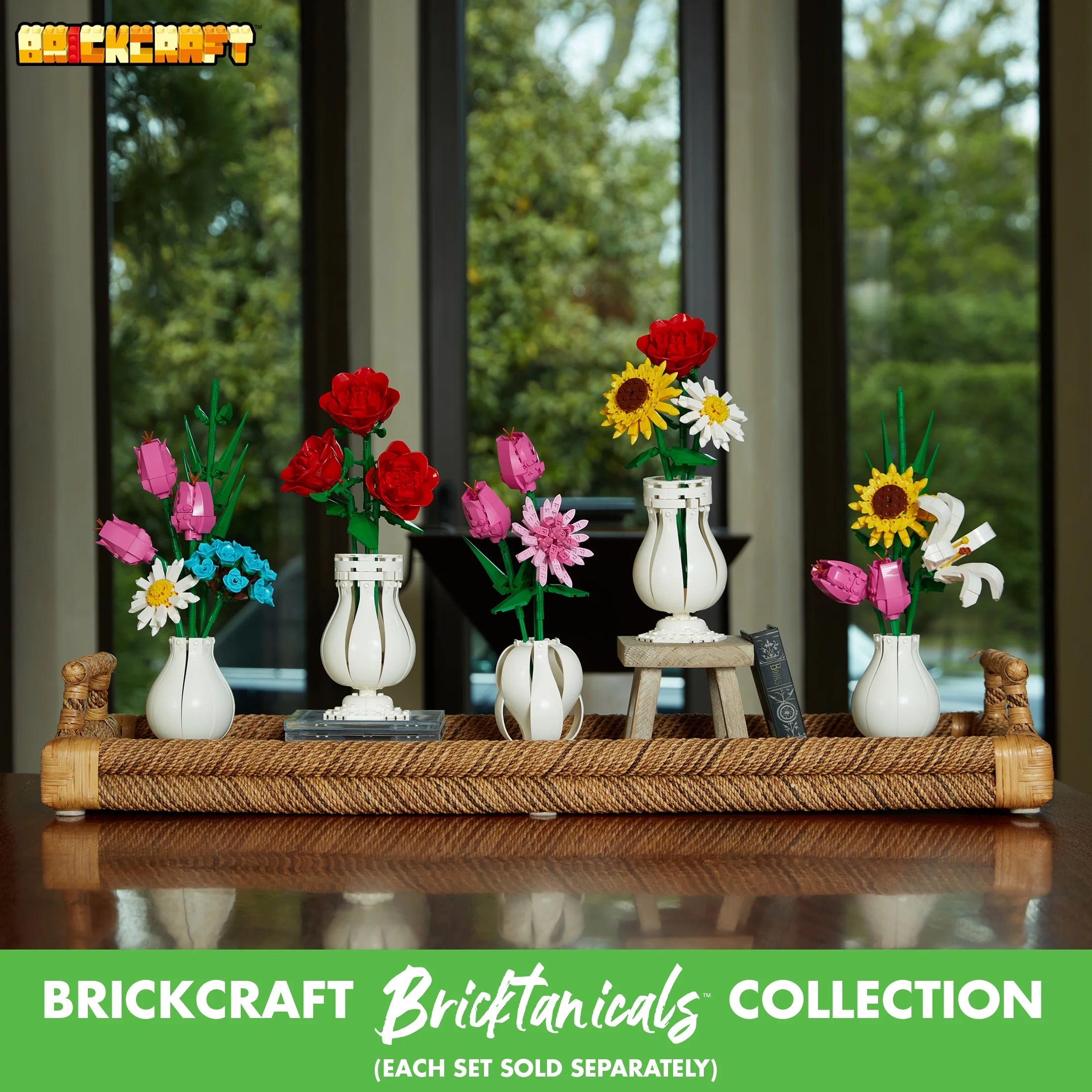 Brickcraft Bricktanicals Marigold Brick Building Set (99- Plastic Piece Set), Artificial Flower Decoration Craft Kit, Gift for Him and Her