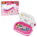 Brickcraft Hello Kitty Dessert Box Building Kit (184-Piece Set), Sanrio Buildable Sweets Set with Chocolate Bow Lid, Decorative Stickers, Ages 12+