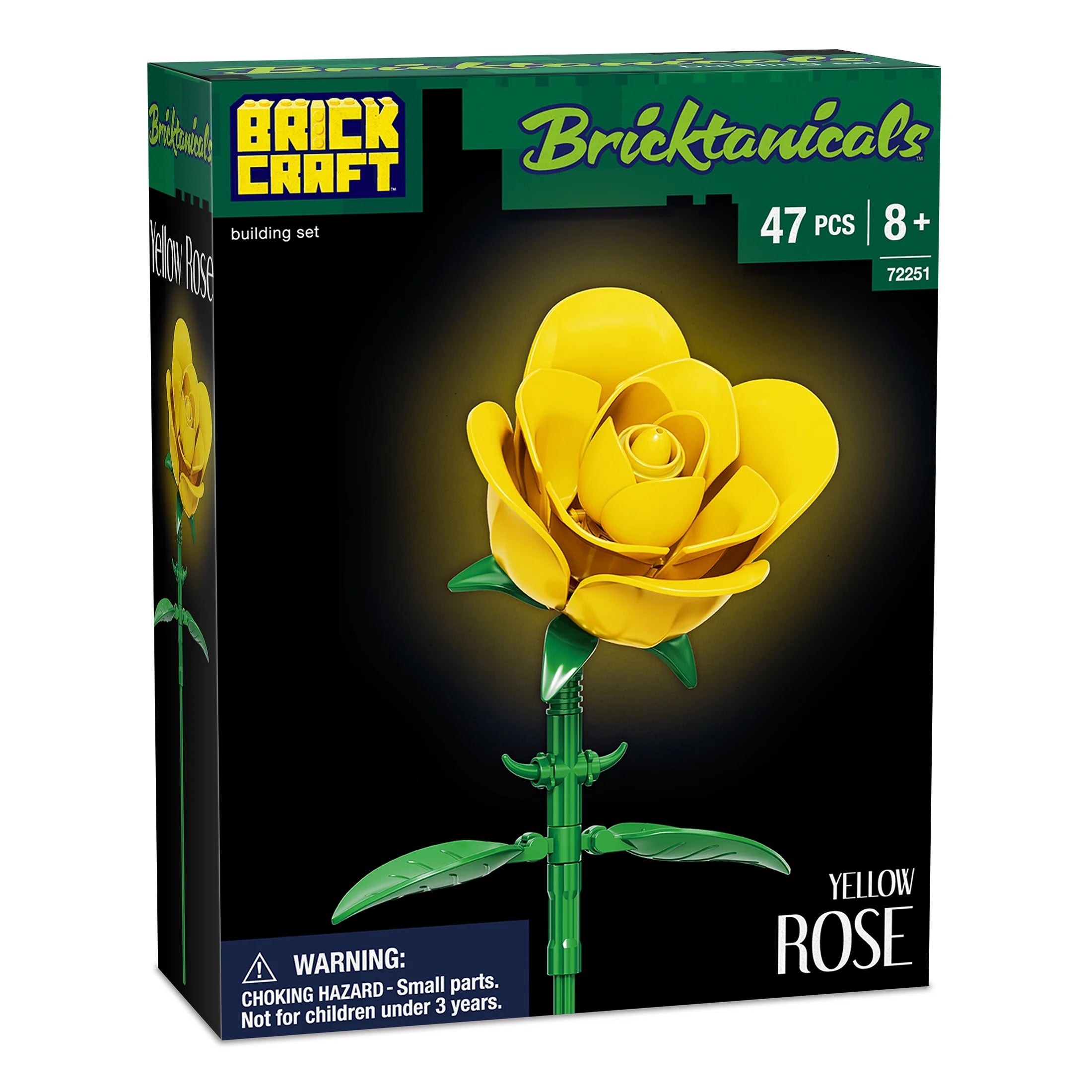 Brickcraft Yellow Rose Building Kit (46-Piece Set), Bricktanicals Collection, Elegant Floral Display, Perfect for Gifting or Home Décor
