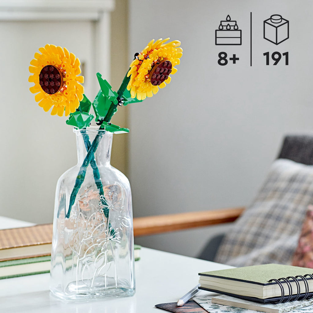 LEGO Sunflowers - Building Toy for Girls & Boys, Ages 8+ - Creative Gift for Kids - Artificial Flowers for Home Decor & Display - 40524